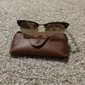 Ray-Ban Clubmaster Sunglasses with Gold and Black Frame